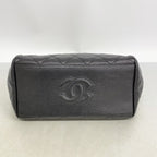 Chanel Shoulder Bag Quilted Caviar Leather Black Gold — view 3