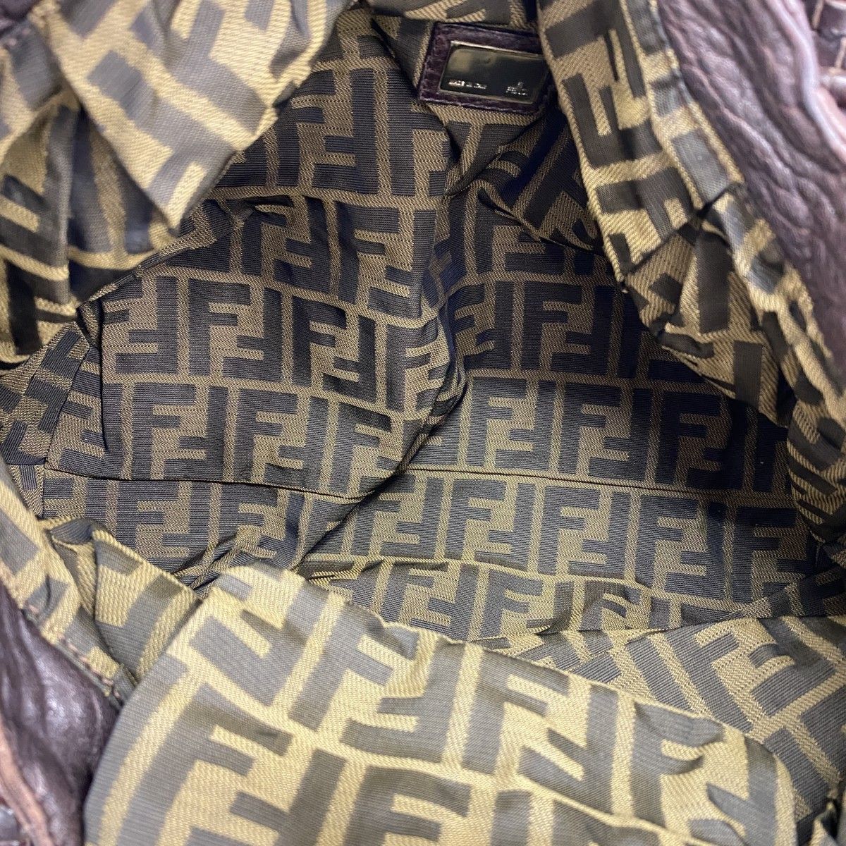 Fendi Handbag Spy Bag Leather Brown Gold Silver — view 4