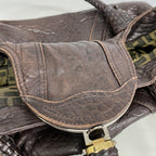 Fendi Handbag Spy Bag Leather Brown Gold Silver — view 8