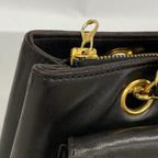 Chanel Shoulder Bag Lambskin Black Gold — view 8