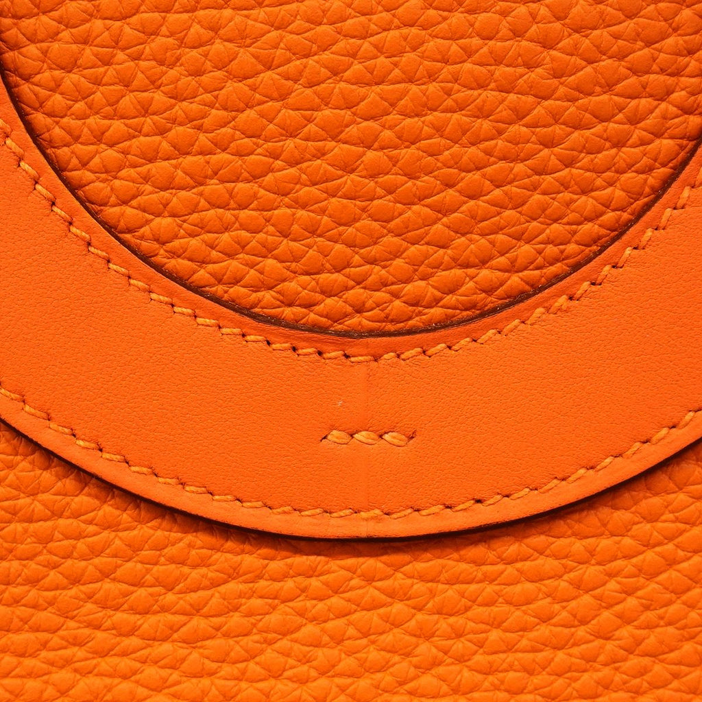 Hermes Handbag in the Loop 18 Taurillon Clemence Orange Silver — view 9