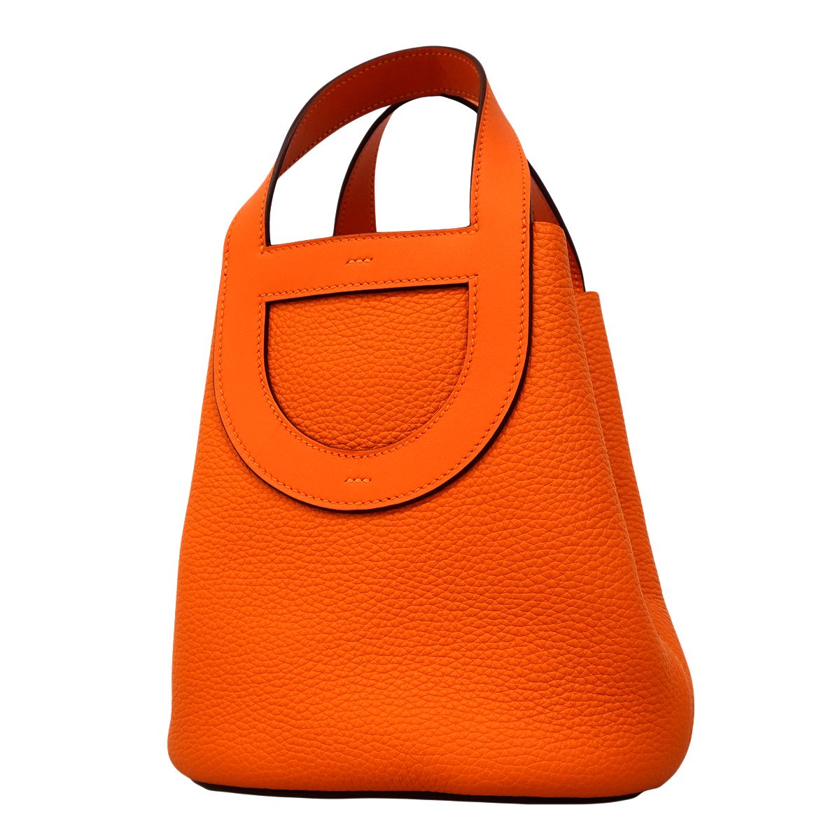 Hermes Handbag in the Loop 18 Taurillon Clemence Orange Silver