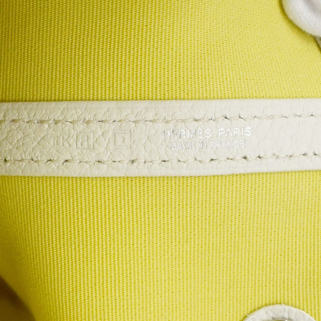 Hermes Tote Garden Party PM Toile Officier Yellow White Silver — view 5