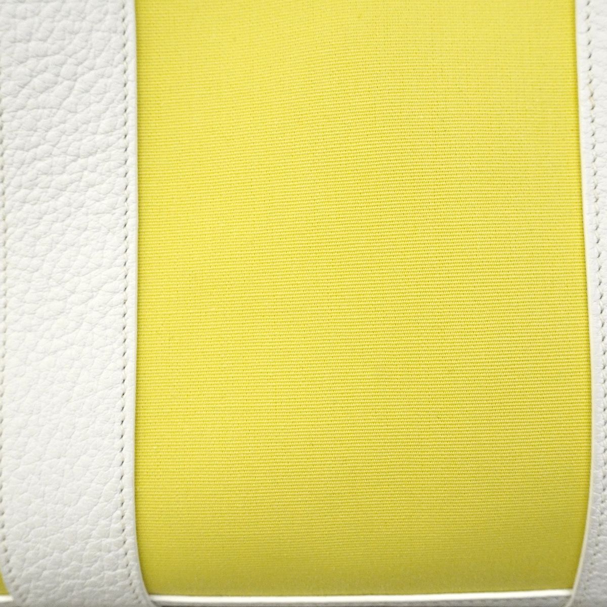 Hermes Tote Garden Party PM Toile Officier Yellow White Silver — view 8