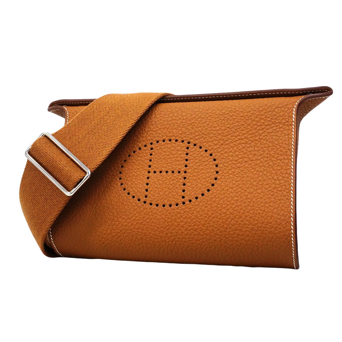 Hermes Shoulder Bag Vidopoche Togo Gold Silver