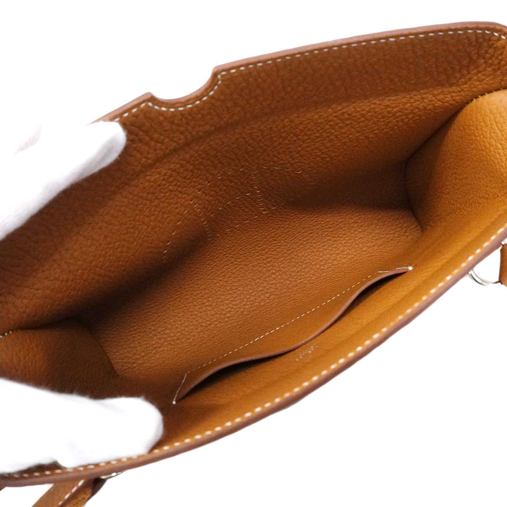 Hermes Shoulder Bag Vidopoche Togo Gold Silver — view 4