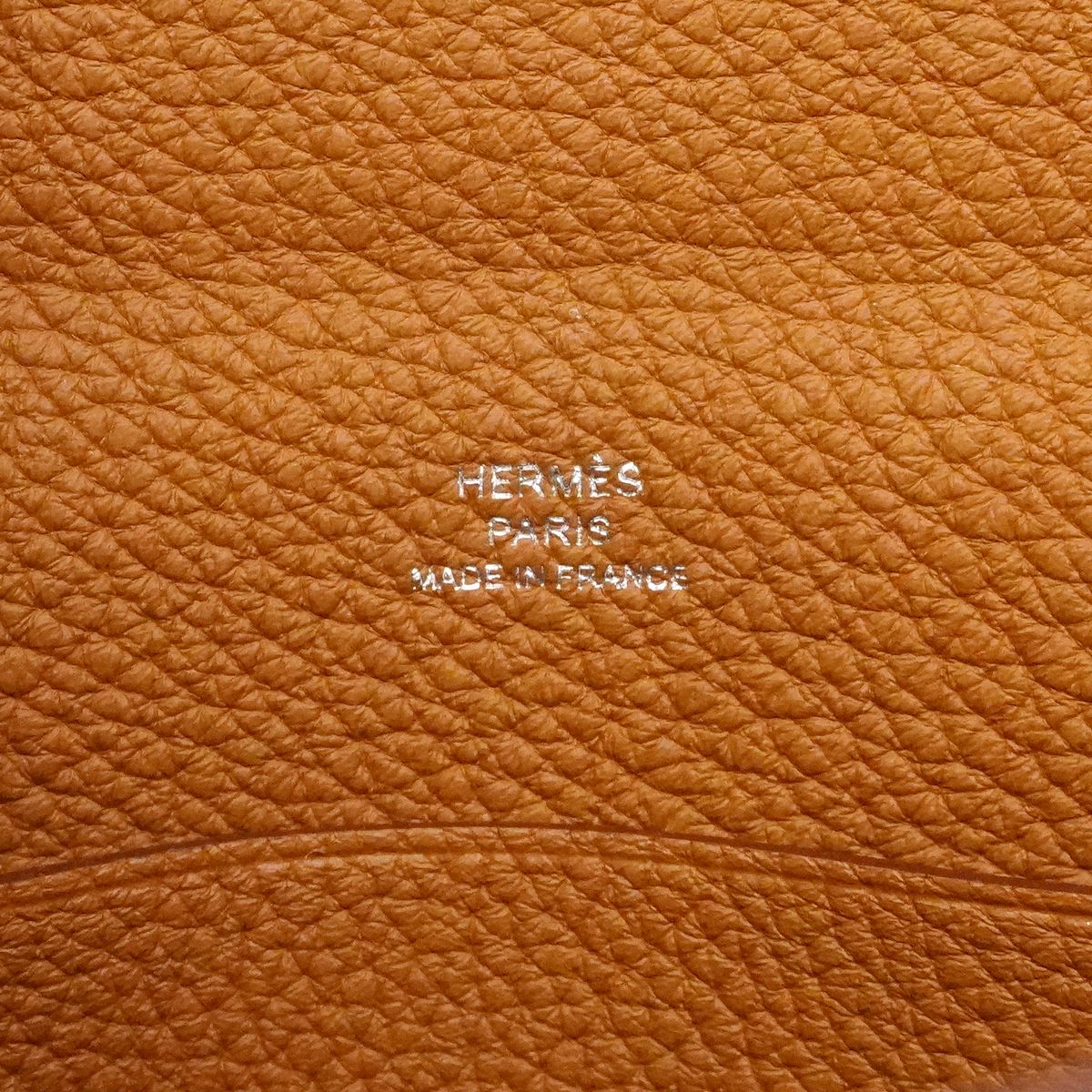 Hermes Shoulder Bag Vidopoche Togo Gold Silver — view 5