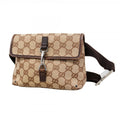 Gucci Waist Bag GG Canvas Brown Silver