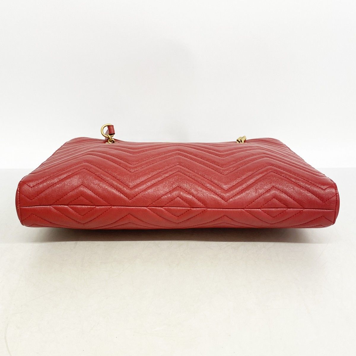 Gucci Chain Tote GG Marmont Leather Red Gold — view 3