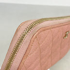 Chanel Wallet Quilted Caviar Leather Pink Champagne Gold — view 5
