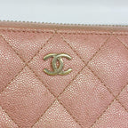 Chanel Wallet Quilted Caviar Leather Pink Champagne Gold — view 8