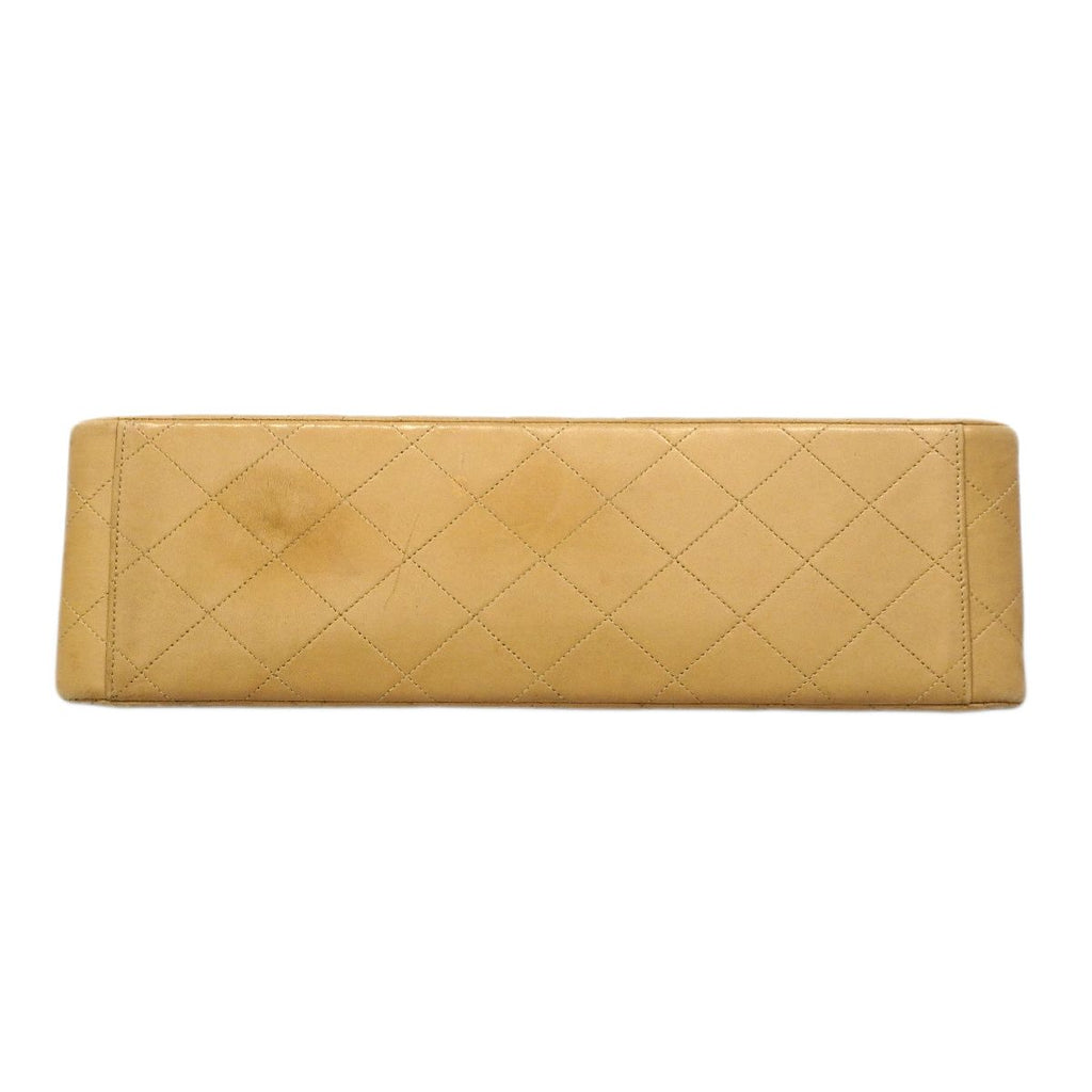Chanel Shoulder Bag Deca Quilted Lambskin Beige Gold — view 3