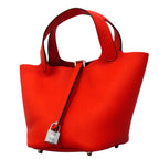 Hermes Handbag Picotin Lock PM Taurillon Clemence Silver