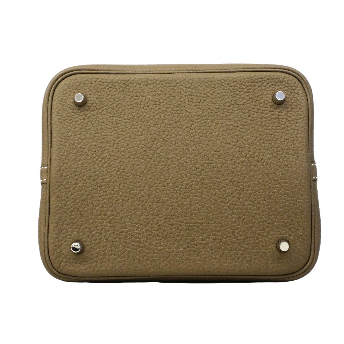 Hermes Handbag Picotin Lock MM Taurillon Clemence Etoupe Silver — view 3