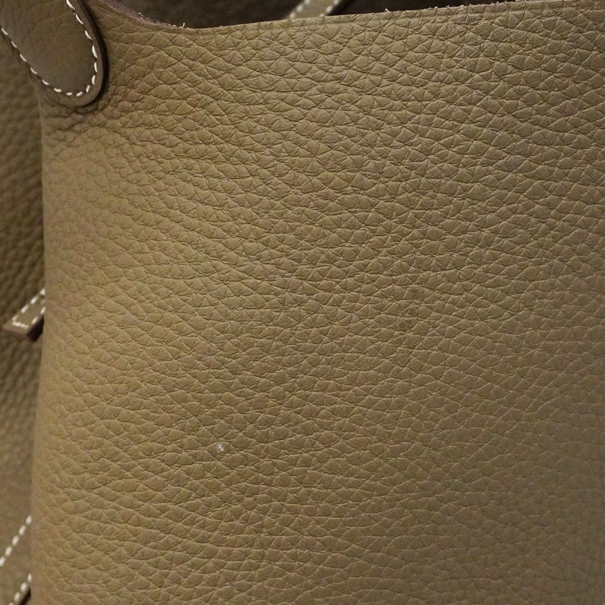 Hermes Handbag Picotin Lock MM Taurillon Clemence Etoupe Silver — view 7