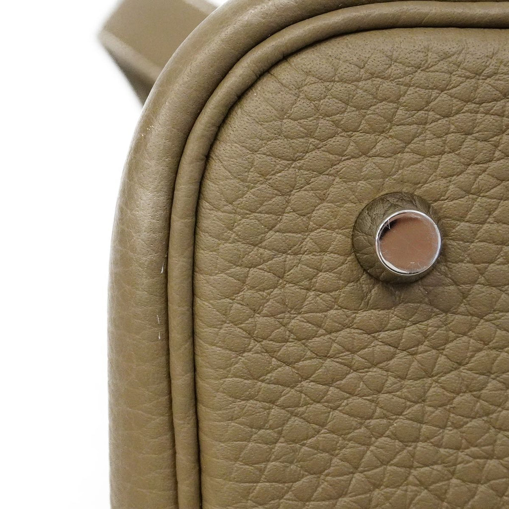 Hermes Handbag Picotin Lock MM Taurillon Clemence Etoupe Silver — view 6