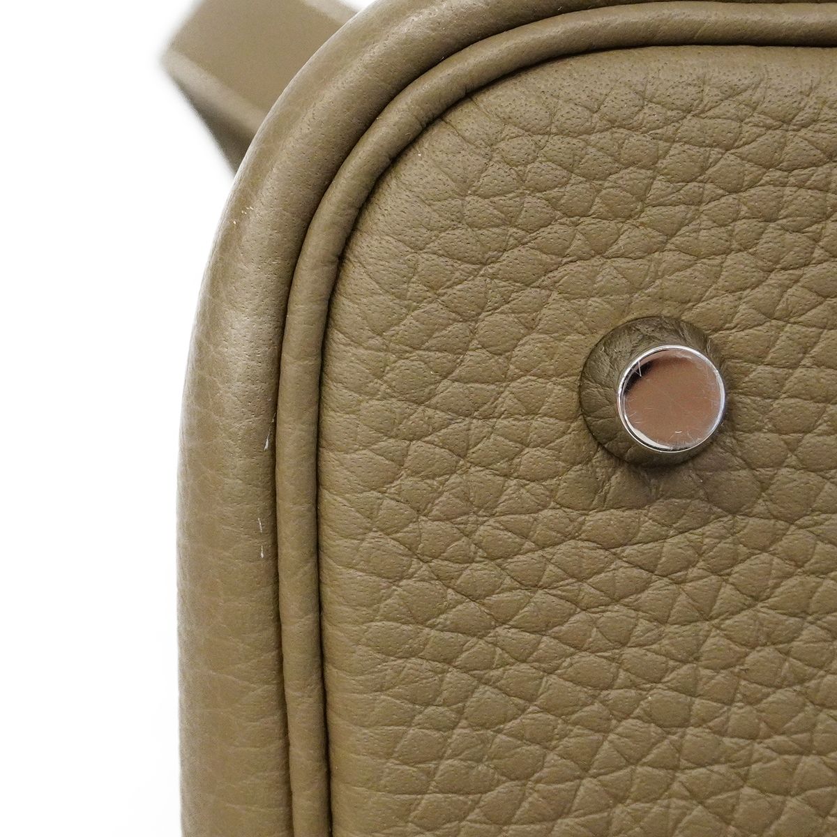 Hermes Handbag Picotin Lock MM Taurillon Clemence Etoupe Silver — view 6