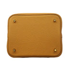 Hermes Handbag Picotin Lock MM Taurillon Clemence Biscuit Gold — view 3
