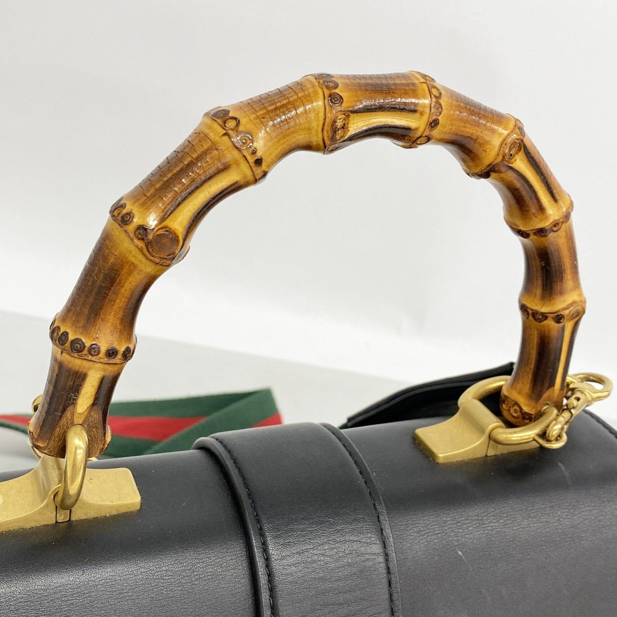Gucci Handbag Bamboo Duonysus Leather Black Gold 2-Way — view 8