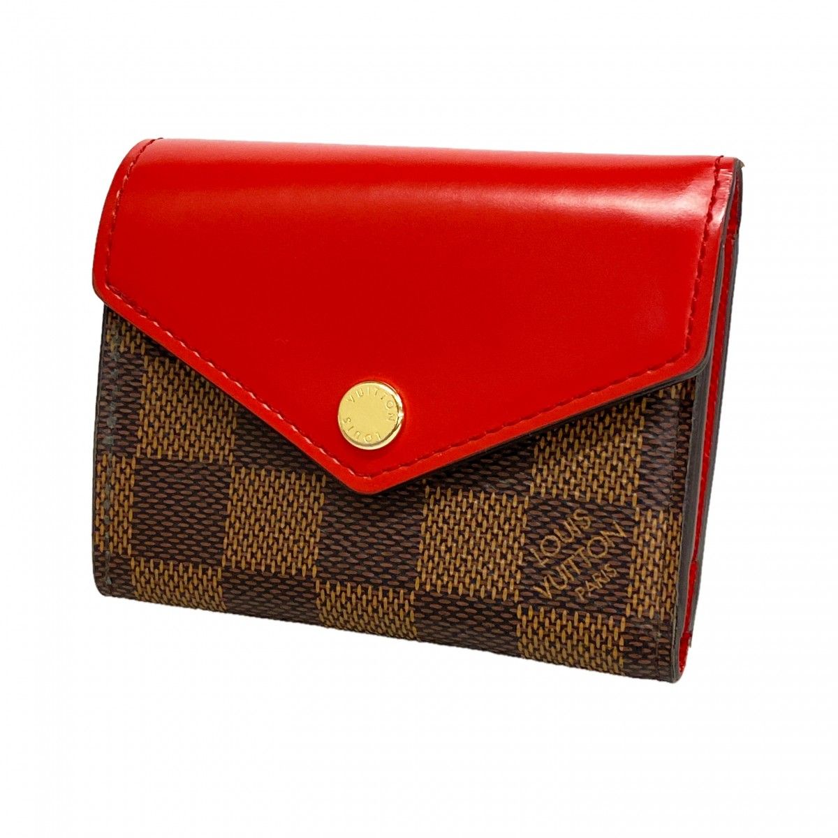 Louis Vuitton Trifold Wallet Damier Portefeuille Zoe Coquelicot