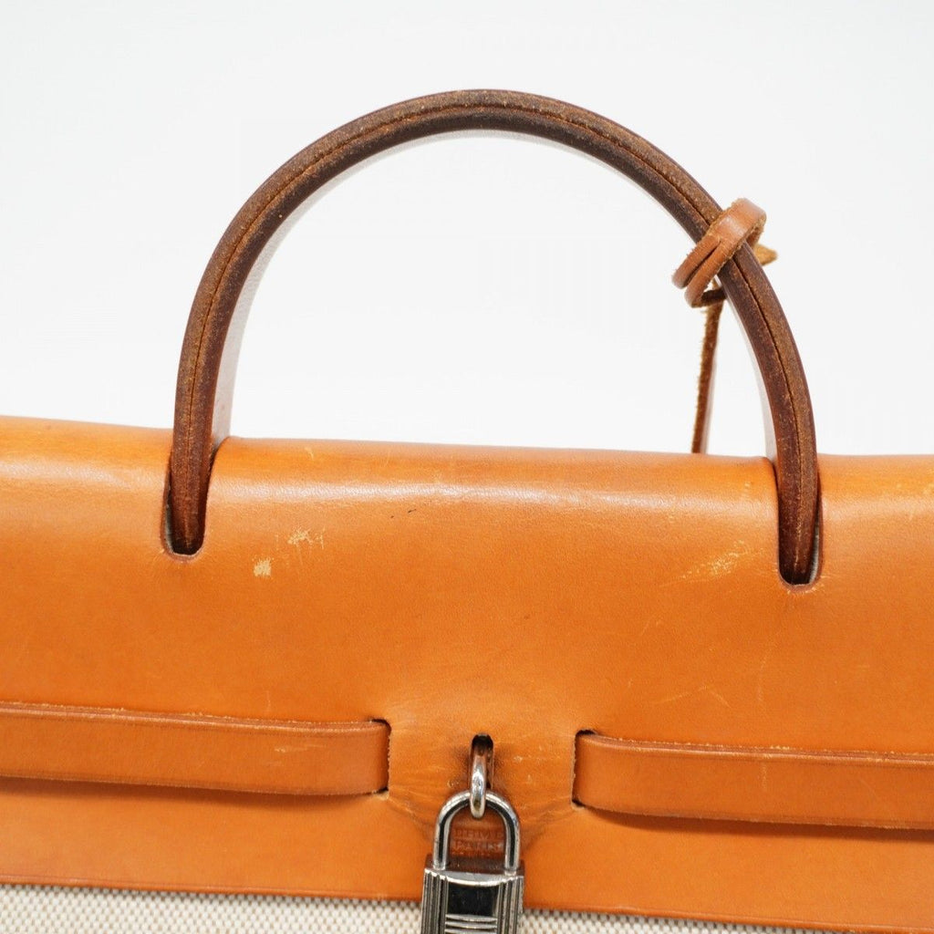Hermes Backpack Herbag a Dos PM Toile Ash Natural Silver — view 6