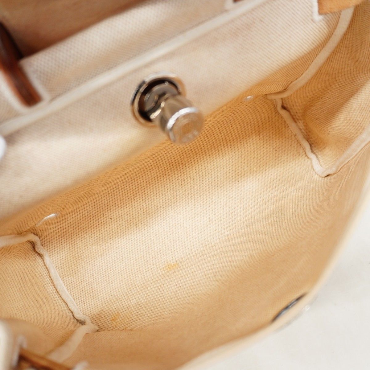 Hermes Backpack Herbag a Dos PM Toile Ash Natural Silver — view 4