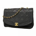 Chanel Shoulder Bag Diana Lambskin Black Gold