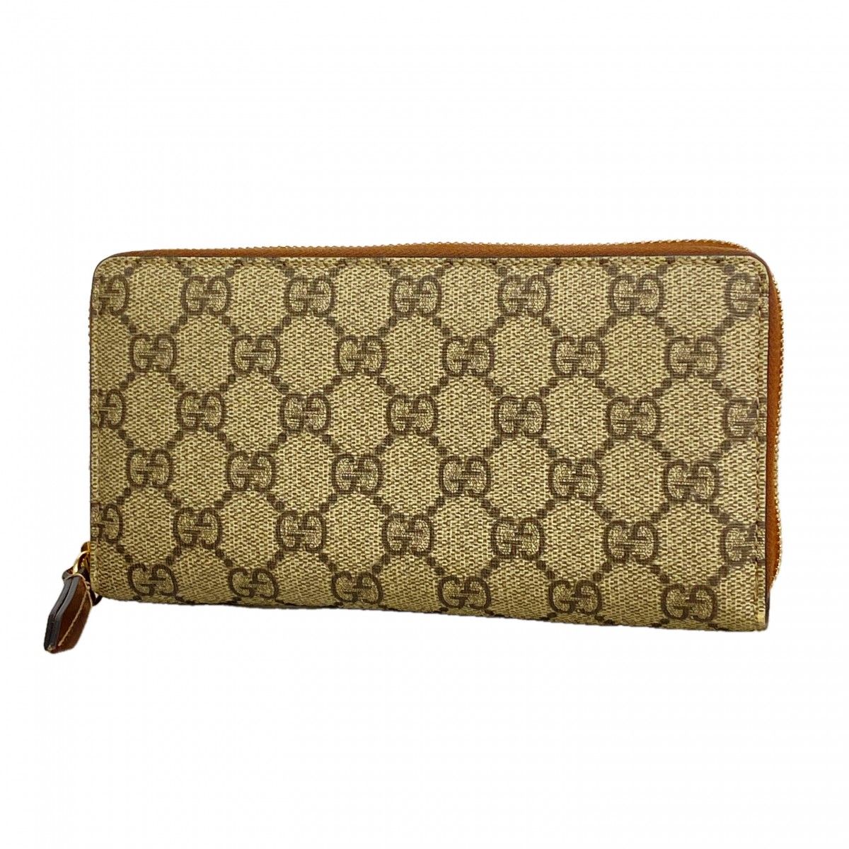 Gucci Wallet GG Supreme Brown Gold
