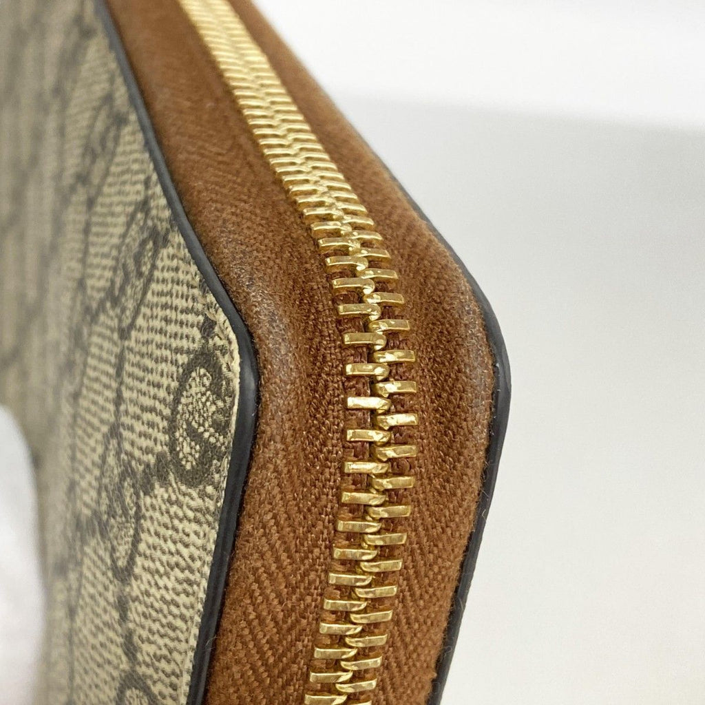 Gucci Wallet GG Supreme Brown Gold — view 6