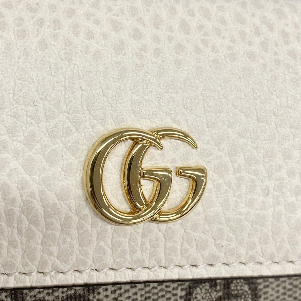 Gucci Key Case GG Marmont Supreme Leather Ivory Brown Gold Key Holder — view 5