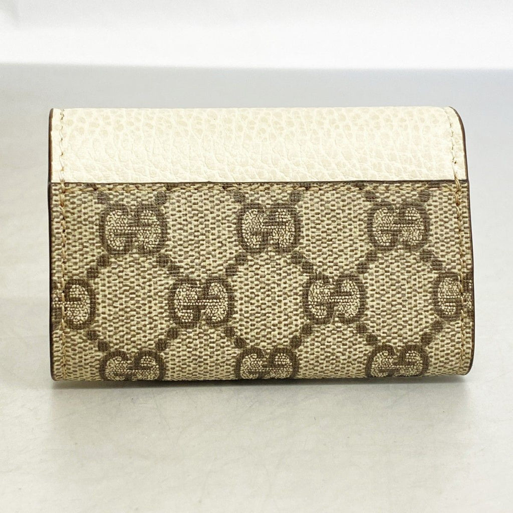 Gucci Key Case GG Marmont Supreme Leather Ivory Brown Gold Key Holder — view 6