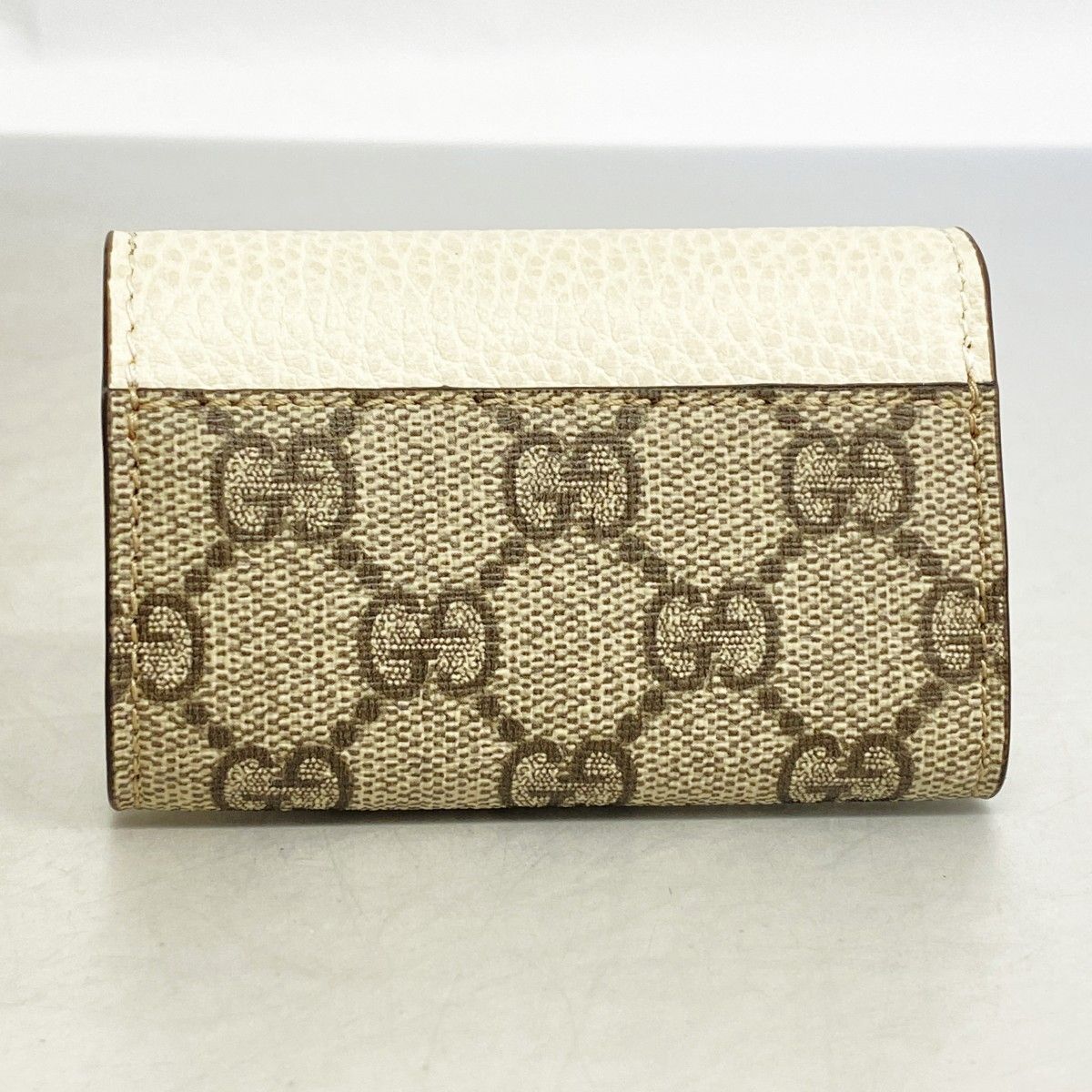 Gucci Key Case GG Marmont Supreme Leather Ivory Brown Gold Key Holder — view 6