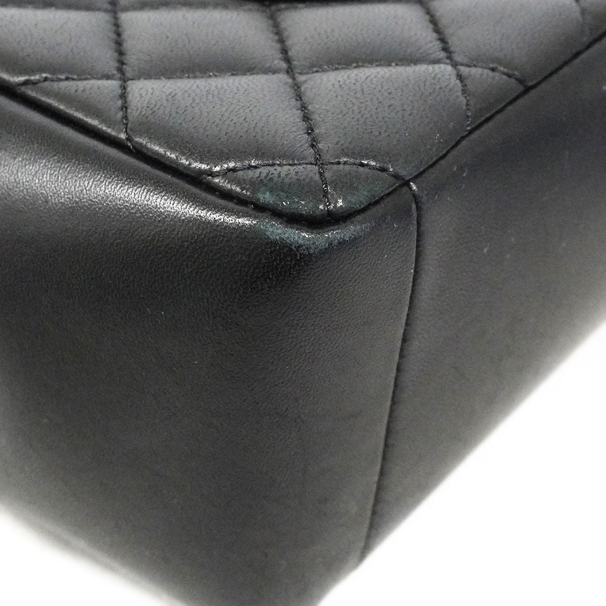 Chanel Shoulder Bag Deca Quilted Lambskin Black Champagne Gold — view 7