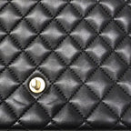 Chanel Shoulder Bag Deca Quilted Lambskin Black Champagne Gold — view 9