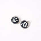 Chanel CC Logo Earrings 04 Button Flower Camellia Clear Resin — view 3