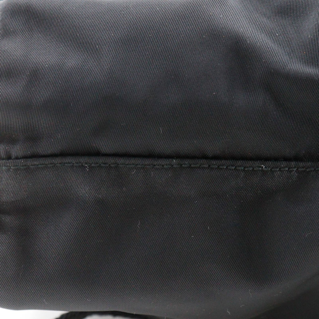 Prada Logo Embroidery Nylon Black Tote — view 8