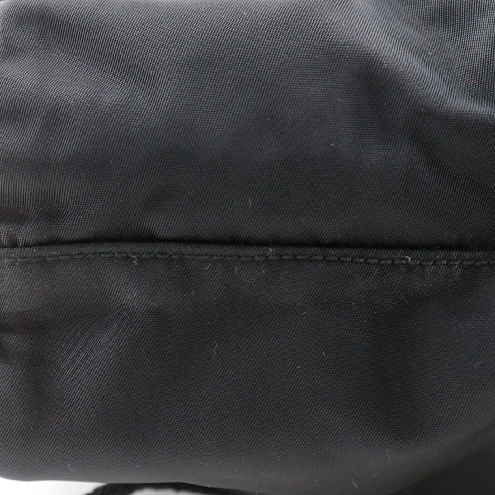 Prada Logo Embroidery Nylon Black Tote — view 8