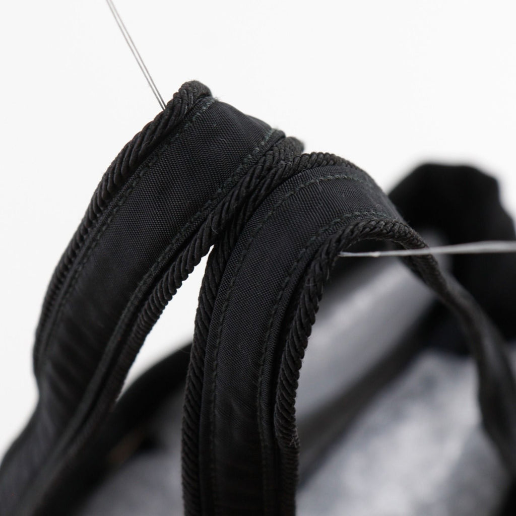Prada Logo Embroidery Nylon Black Tote — view 5