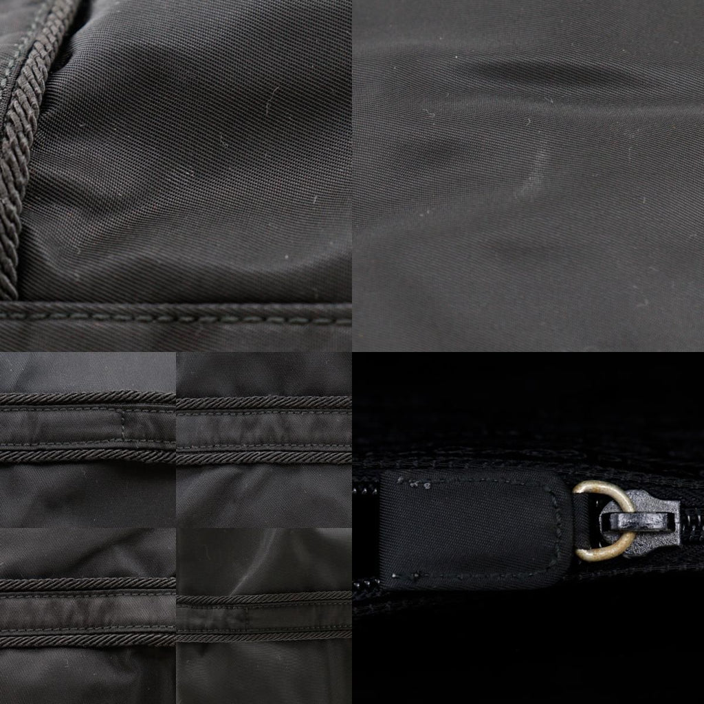 Prada Logo Embroidery Nylon Black Tote — view 9