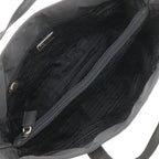 Prada Logo Embroidery Nylon Black Tote — view 6