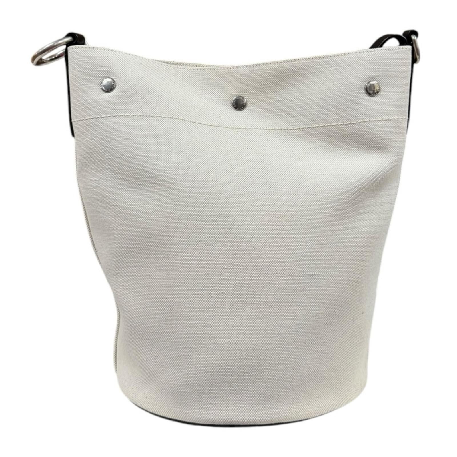 Saint Laurent Rive Gauche Bucket Bag Canvas Beige — view 4