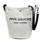 Saint Laurent Rive Gauche Bucket Bag Canvas Beige — view 3
