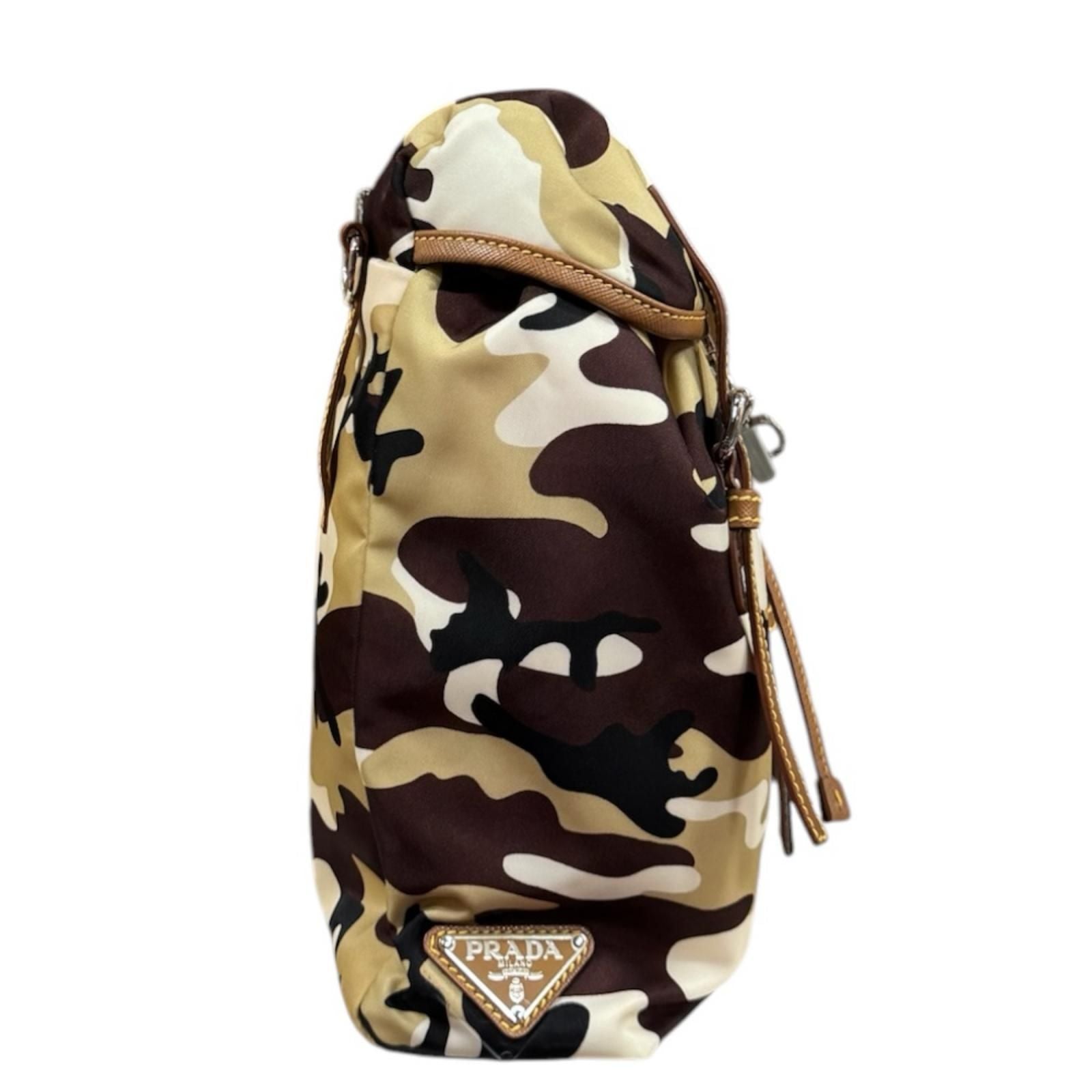 Prada Camouflage Pattern Shoulder Bag Nylon Brown — view 5