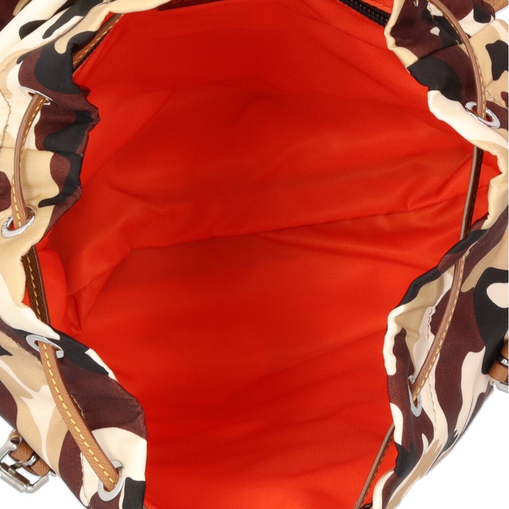 Prada Camouflage Pattern Shoulder Bag Nylon Brown — view 8