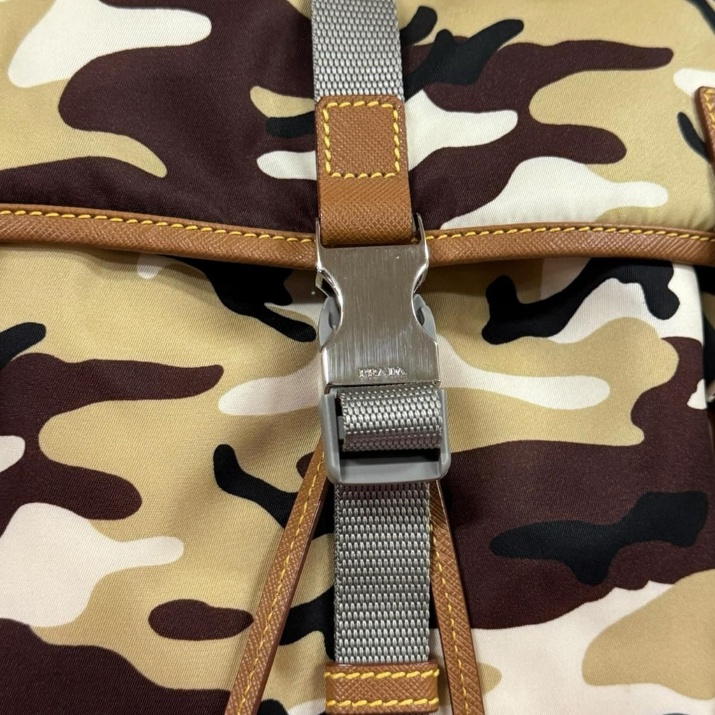 Prada Camouflage Pattern Shoulder Bag Nylon Brown — view 9