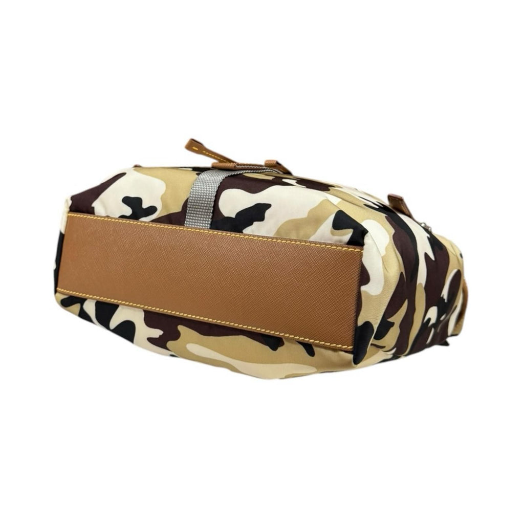 Prada Camouflage Pattern Shoulder Bag Nylon Brown — view 7