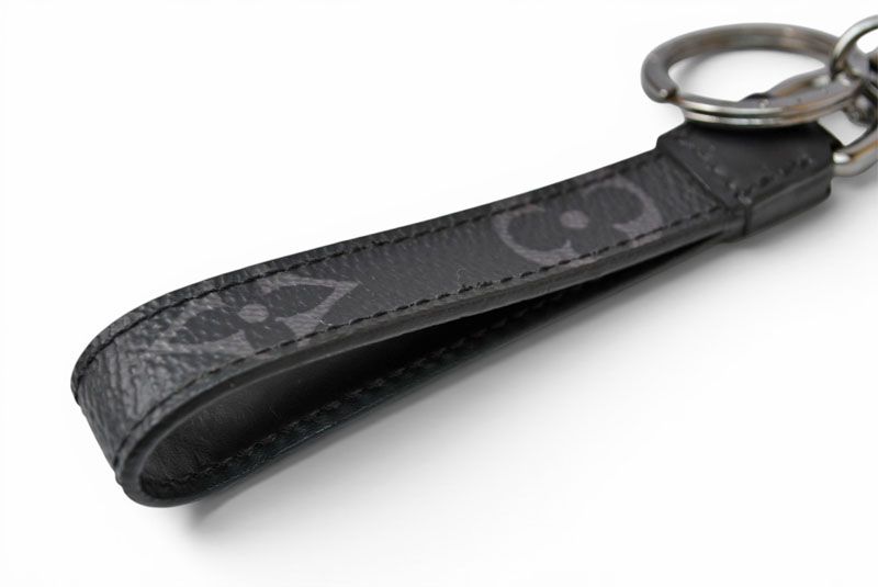 Louis Vuitton Key Holder Monogram Eclipse Porte Cles Dragonne Key Ring Metal — view 3