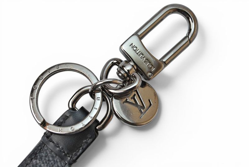 Louis Vuitton Key Holder Monogram Eclipse Porte Cles Dragonne Key Ring Metal — view 2