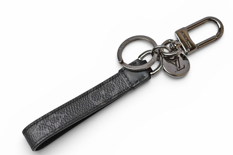 Louis Vuitton Key Holder Monogram Eclipse Porte Cles Dragonne Key Ring Metal