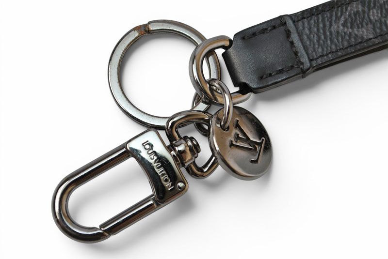 Louis Vuitton Key Holder Monogram Eclipse Porte Cles Dragonne Key Ring Metal — view 4